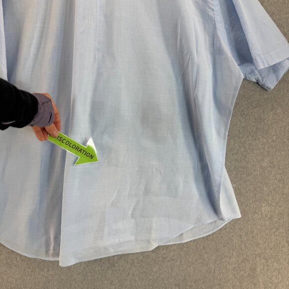 Ralph Lauren Mens 4XB Big Carolina Blue Button Front Shirt Collared Pink Pony SS - Picture 12 of 15